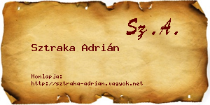 Sztraka Adrián névjegykártya